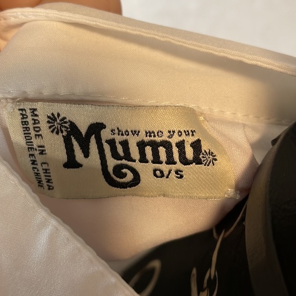 SHOW Me Your MuMu White Cotton Mesh Skirt Unicollar Button Up Pirate Sleeves OS - Picture 9 of 9